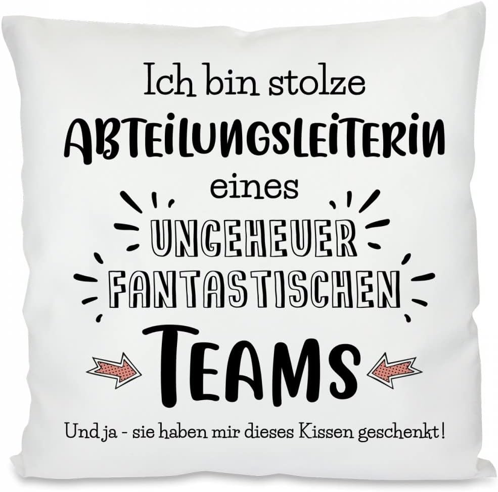 Ich bin stolze Abteilungsleiterin eines ungeheuer fantastischen Teams. Und ja - sie haben Mir Dieses Kissen geschenkt! | Dekokissen mit Füllung | 40x40cm