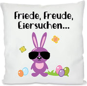 Kissen mit Spruch | Friede, Freude, Eiersuchen... | Dekokissen mit Füllung