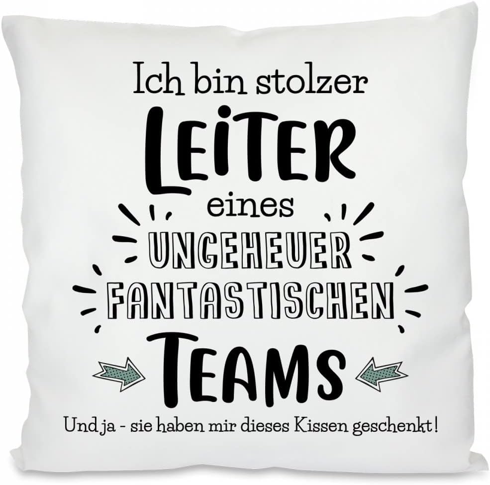 Ich bin stolzer Leiter eines ungeheuer fantastischen Teams. Und ja - sie haben Mir Dieses Kissen geschenkt! | Dekokissen mit Füllung | 40x40cm