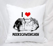 Kissen mit Spruch | I Love Meerschweinchen | Dekokissen mit Füllung