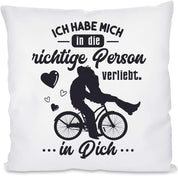 Kissen mit Spruch - Ich habe mich in die richtige Person verliebt....in Dich.... | Dekokissen mit Füllung | 40x40cm