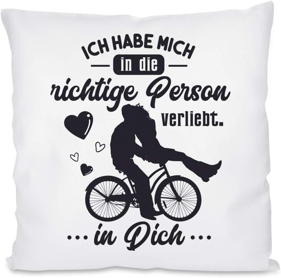 Kissen mit Spruch - Ich habe mich in die richtige Person verliebt....in Dich.... | Dekokissen mit Füllung | 40x40cm