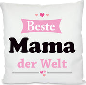 Kissen mit Spruch - Beste Mama der Welt | Dekokissen mit Füllung | 40x40cm