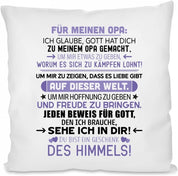 Kissen mit Spruch - Für Meinen Opa - Geschenk des Himmels! | Dekokissen mit Füllung | 40x40cm