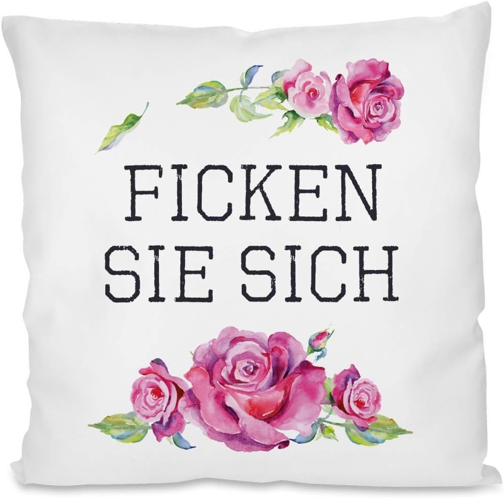 Kissen mit Spruch | Ficken Sie sich | Dekokissen mit Füllung