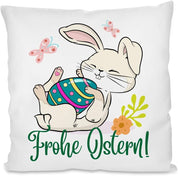 Kissen mit Spruch | Frohe Ostern! | Dekokissen mit Füllung