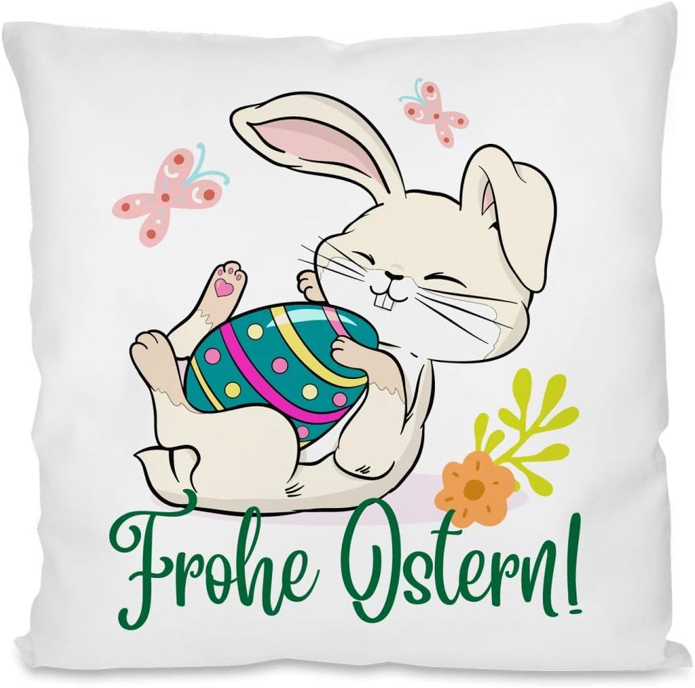 Kissen mit Spruch | Frohe Ostern! | Dekokissen mit Füllung
