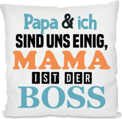 Kissen mit Spruch - Liebe Mama, immer bist Du für mich da, egal was ist und auch was war. Du tust so unendlich viel für mich. Mama, ich liebe Dich! | Dekokissen mit Füllung | 40x40cm