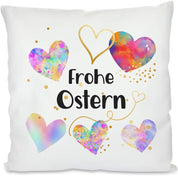 Kissen mit Spruch | Frohe Ostern | Dekokissen mit Füllung
