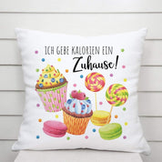 Kissen mit Spruch | Ich gebe Kalorien ein Zuhause! | Dekokissen mit Füllung