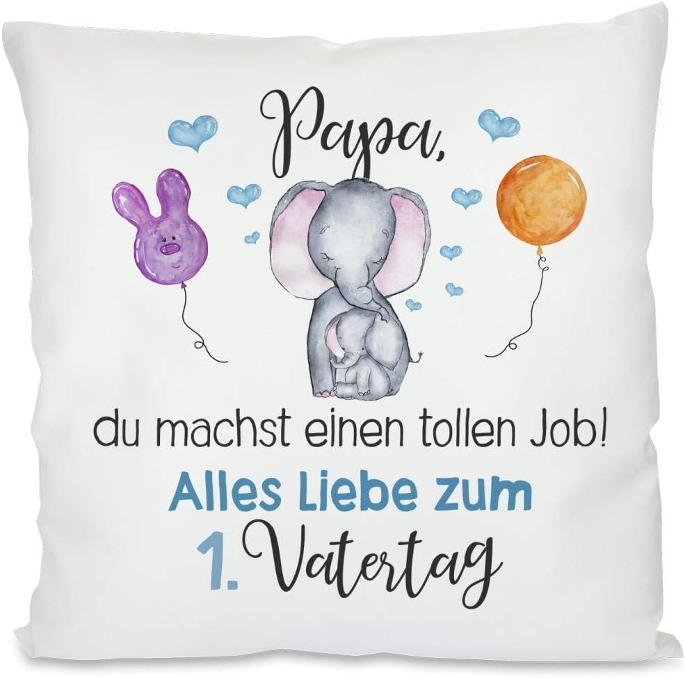 Kissen mit Spruch | Papa, du machst einen tollen Job! Alles Liebe zum 1. Vatertag | Dekokissen mit Füllung
