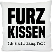 Kissen mit Spruch: Furzkissen (Schalldämpfer) | Dekokissen mit Füllung | 40x40cm