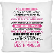 Kissen mit Spruch - Für Meine Oma - Geschenk des Himmels! | Dekokissen mit Füllung | 40x40cm