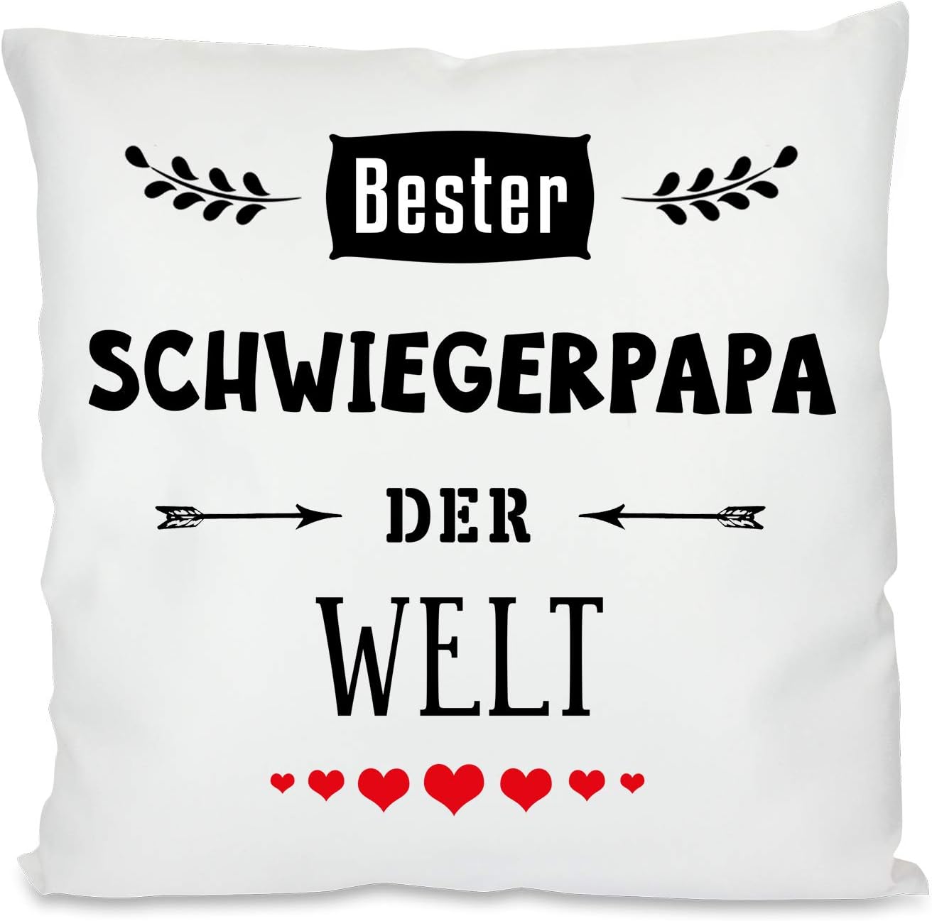 Kissen mit Spruch - Bester Schwiegerpapa der Welt | Dekokissen mit Füllung | 40x40cm