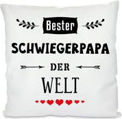 Kissen mit Spruch - Bester Schwiegerpapa der Welt | Dekokissen mit Füllung | 40x40cm