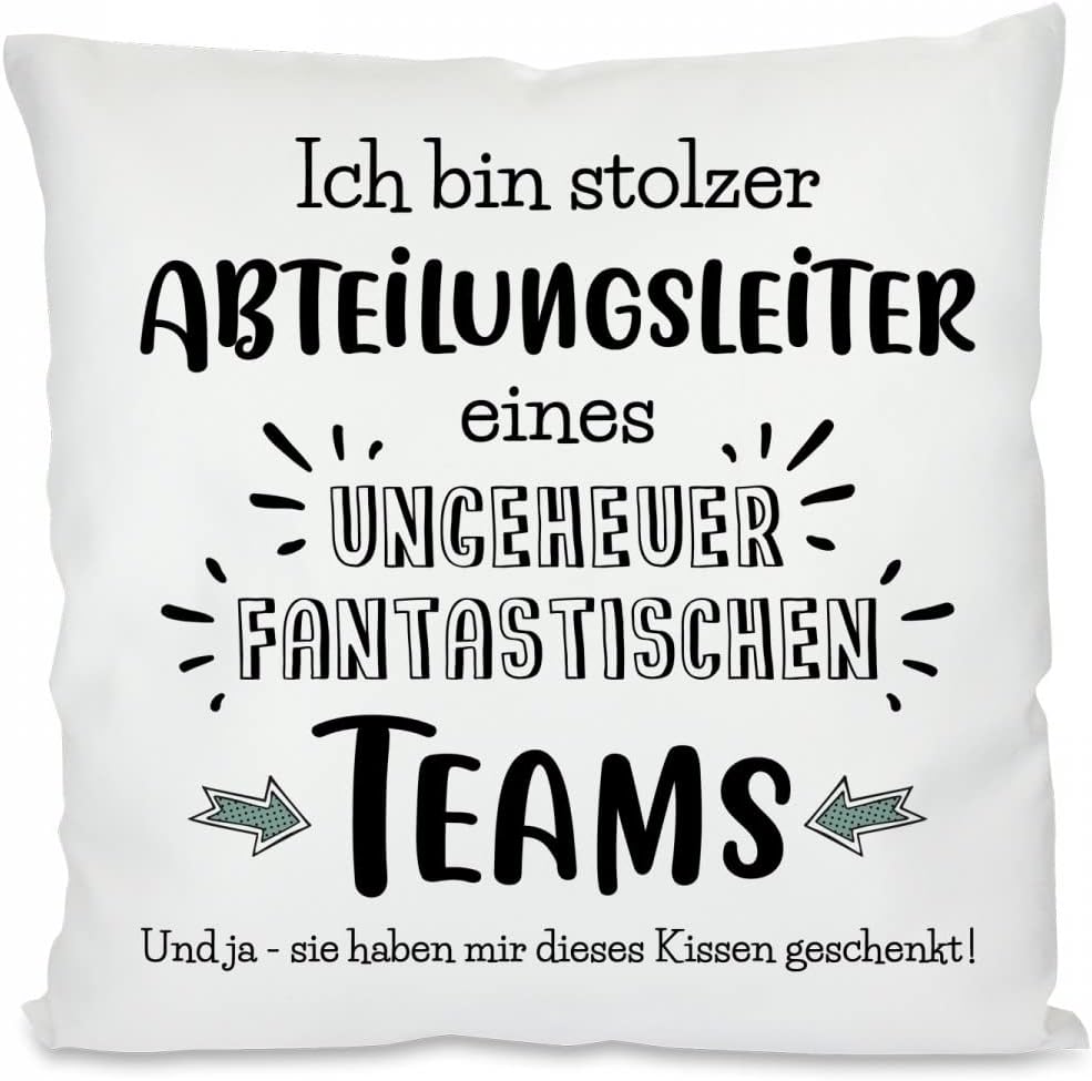 Ich bin stolzer Abteilungsleiter eines ungeheuer fantastischen Teams. Und ja - sie haben Mir Dieses Kissen geschenkt! | Dekokissen mit Füllung | 40x40cm