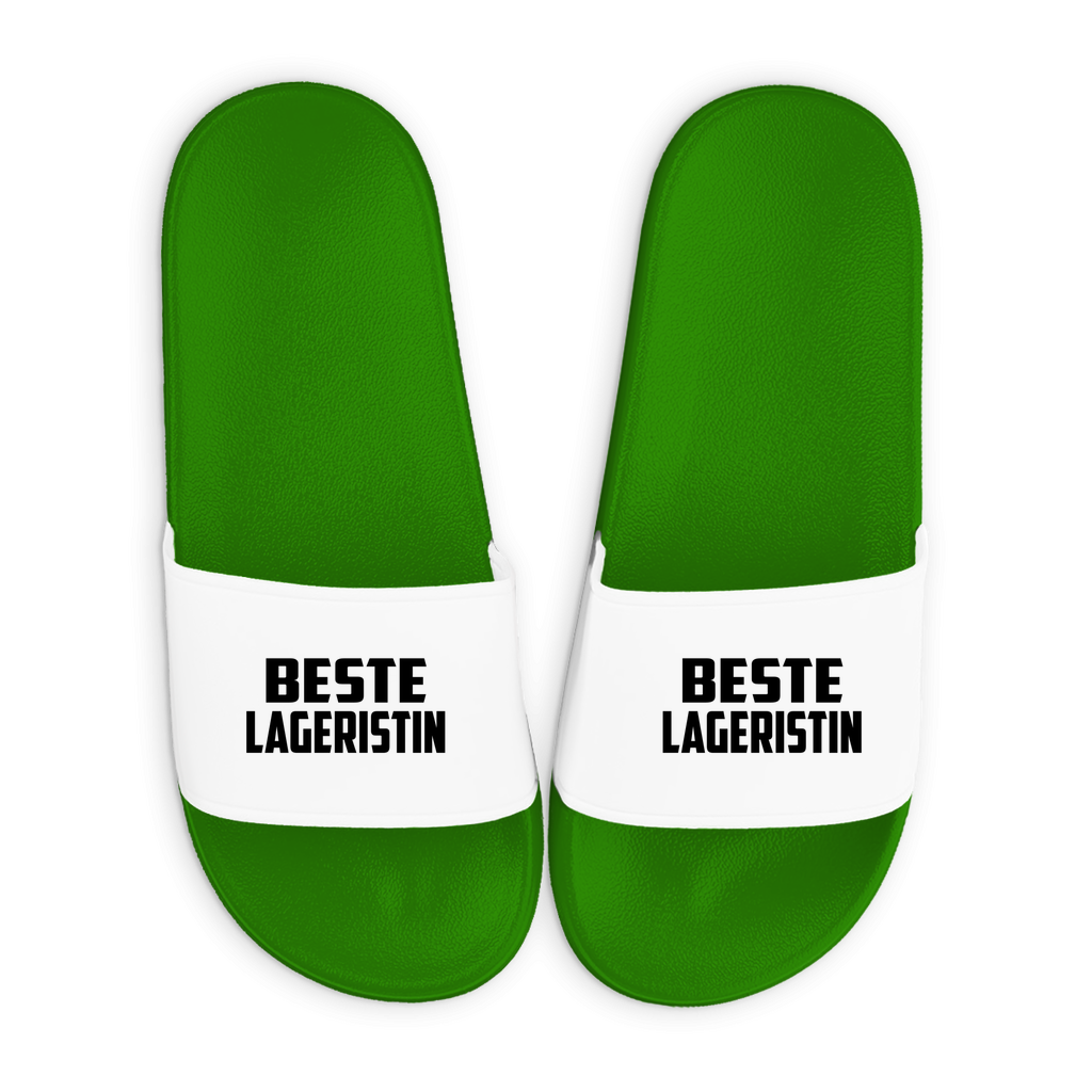 Badelatschen mit Motiv | Beste Lageristin | lustige Badesandalen in vielen Größen und Farben