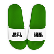 Badelatschen mit Motiv | Beste Lageristin | lustige Badesandalen in vielen Größen und Farben
