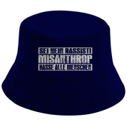 Bucket Hat mit Motiv | Misanthrop - Sei kein Rassist - Hasse alle Menschen | Mallorca Hut für Feiern und Partys Sommerhut