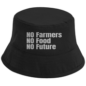 Bucket Hat mit Motiv | No Farmers no Food no Future | Mallorca Hut für Feiern und Partys Sommerhut