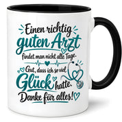 Herzbotschaft Tasse Kaffeetasse für Ärzte - Danke Geschenk für guten Arzt