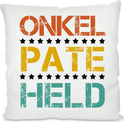 Kissen mit Spruch - Onkel  Pate  Held | Dekokissen mit Füllung | 40x40cm