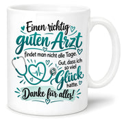 Herzbotschaft Tasse Danke Arzt Geschenk Kaffeetasse für Mediziner Praxis