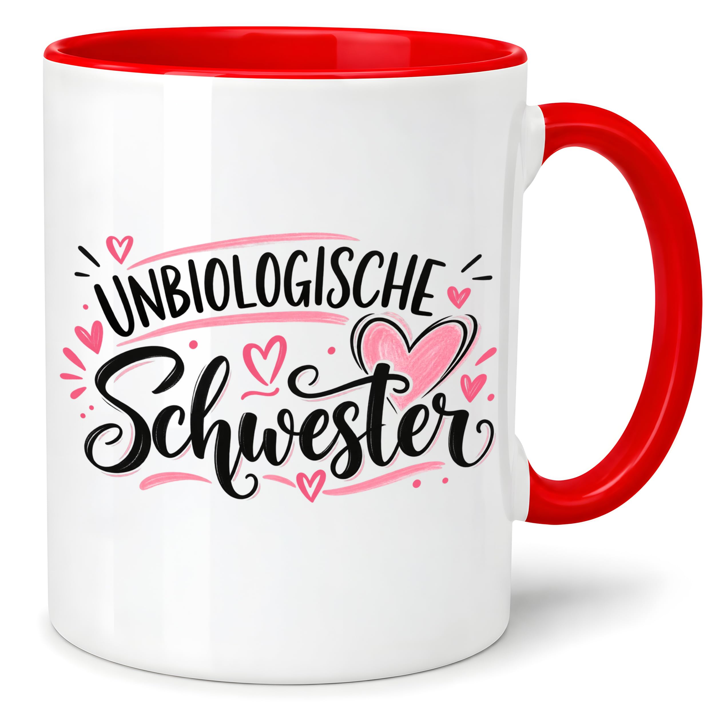 Herzbotschaft Tasse für beste Freundin Kaffeetasse Unbiologische Schwester