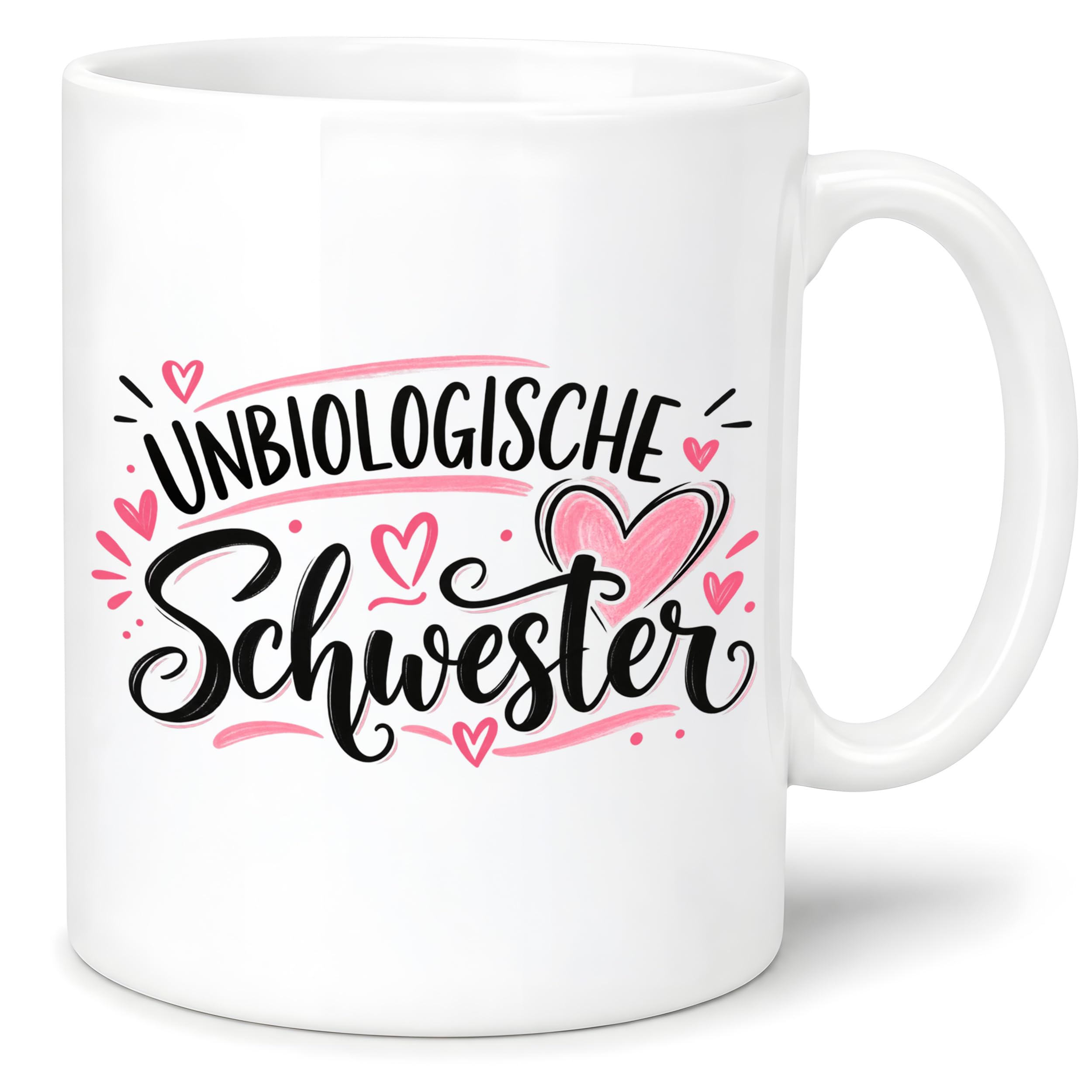 Herzbotschaft Tasse für beste Freundin Kaffeetasse Unbiologische Schwester