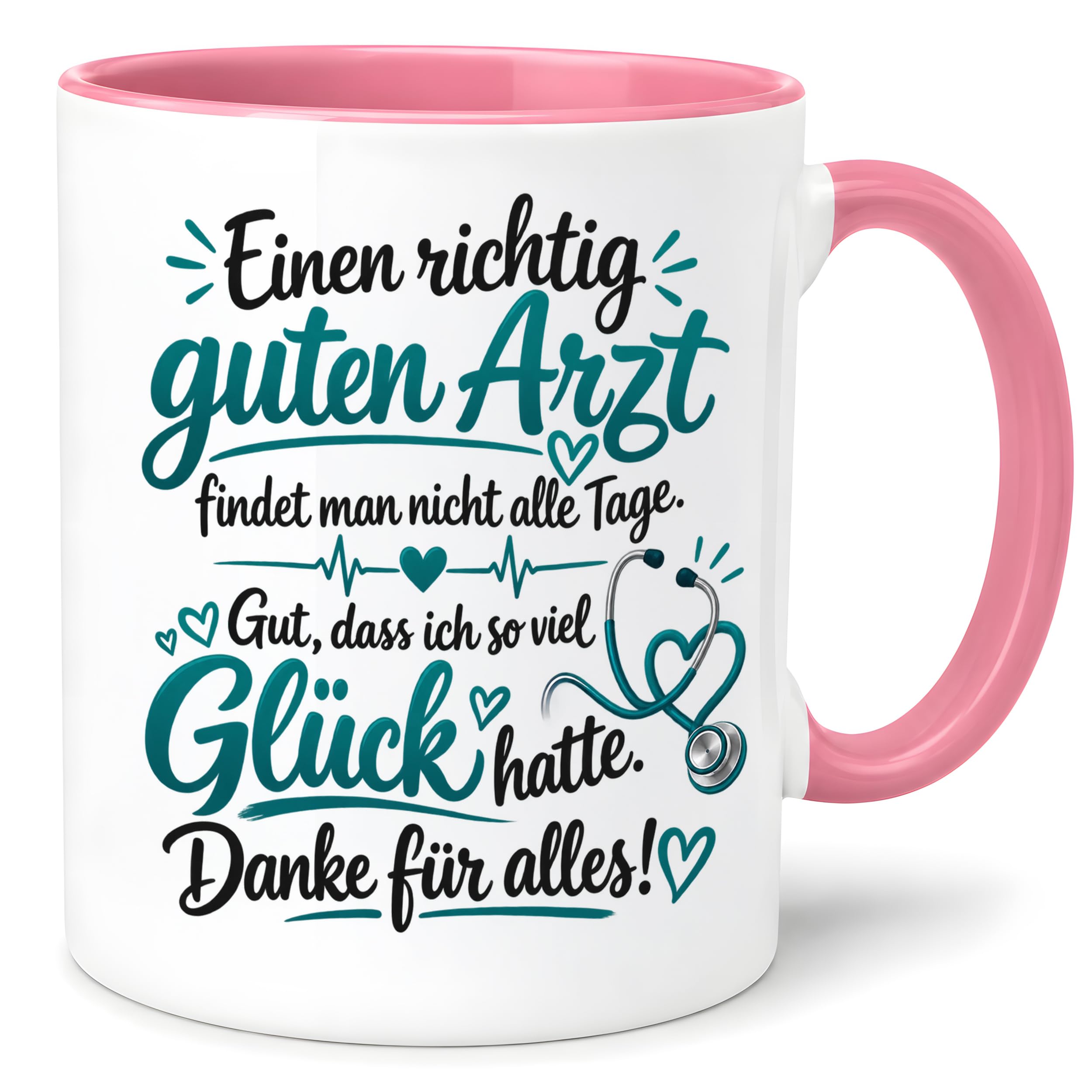 Herzbotschaft Tasse Kaffeetasse für Ärzte - Danke Geschenk für guten Arzt
