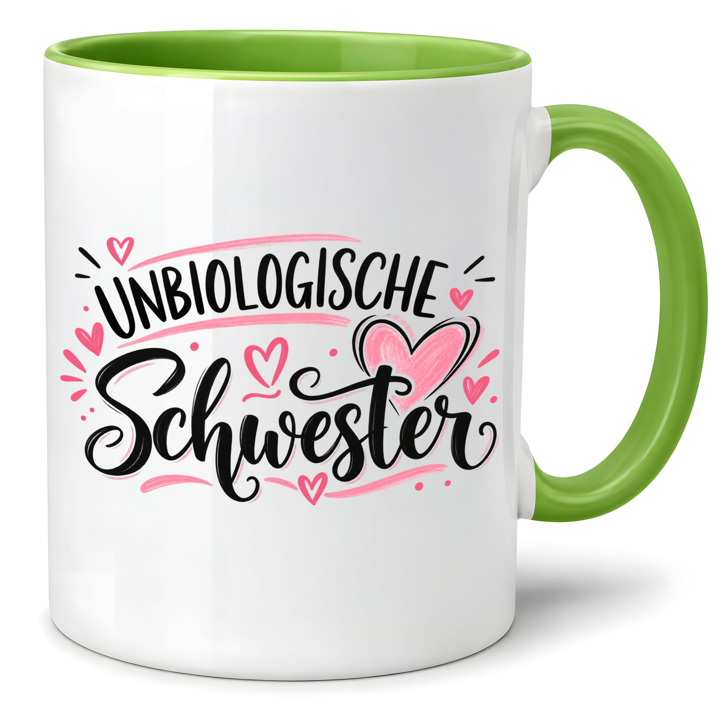 Herzbotschaft Tasse für beste Freundin Kaffeetasse Unbiologische Schwester