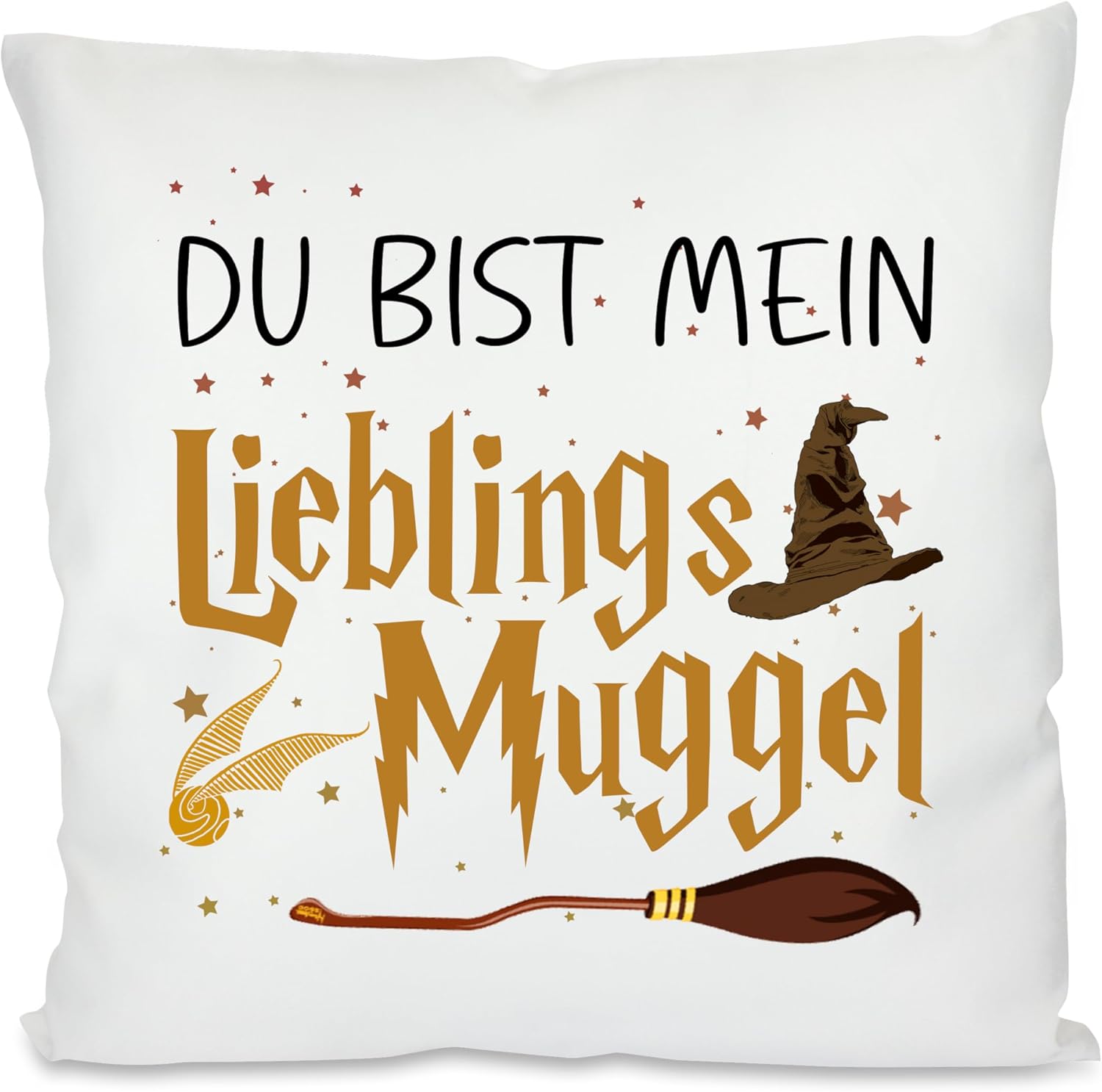 Kissen mit romantischem Spruch | Du bist mein Lieblings Muggel | Dekokissen mit Füllung | 40x40cm