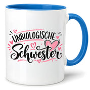 Herzbotschaft Tasse für beste Freundin Kaffeetasse Unbiologische Schwester