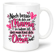 Herzbotschaft Tasse Geschenk Beste Oma der Welt Kaffeetasse