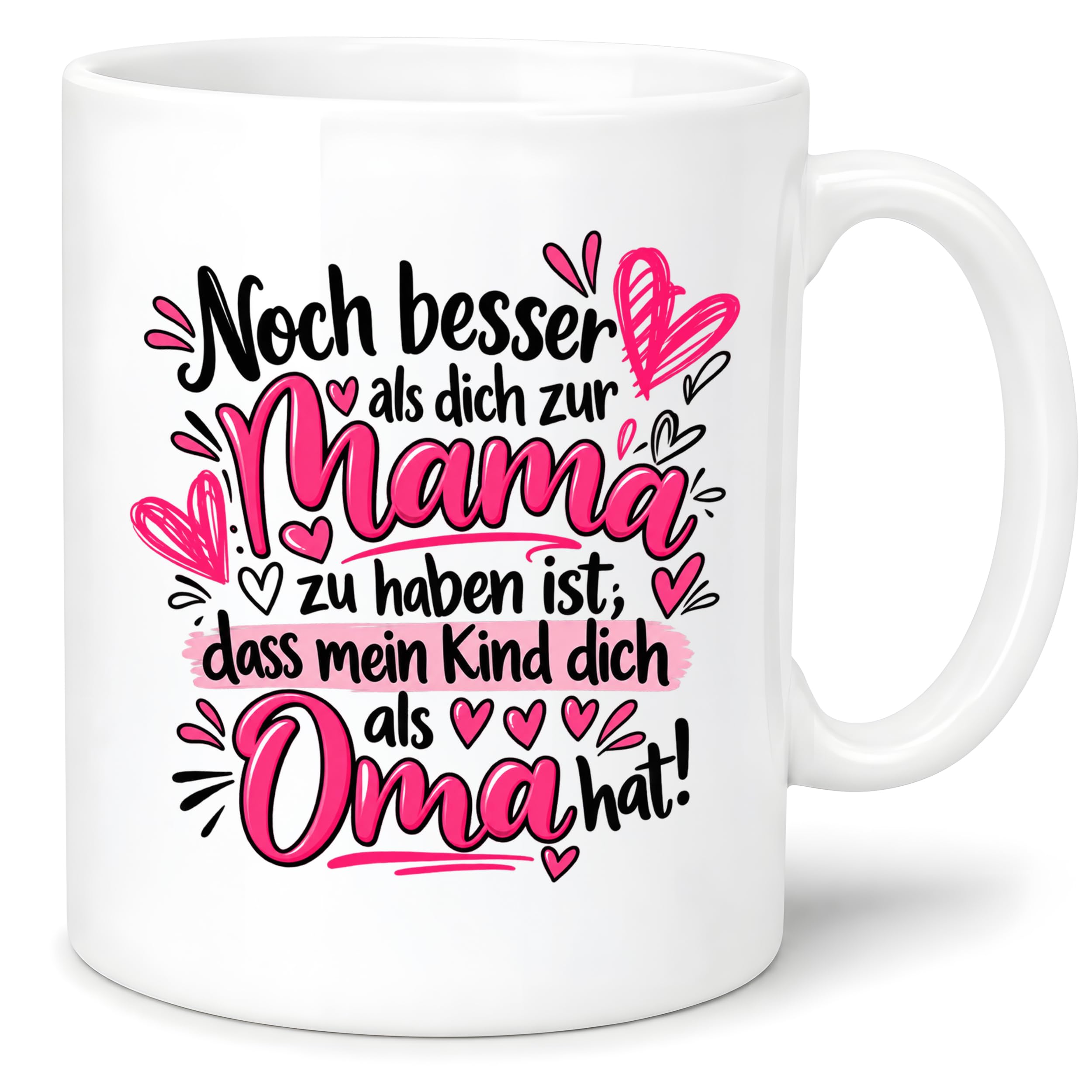 Herzbotschaft Tasse Geschenk Beste Oma der Welt Kaffeetasse