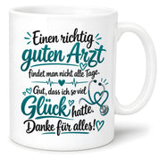 Herzbotschaft Tasse Kaffeetasse für Ärzte - Danke Geschenk für guten Arzt