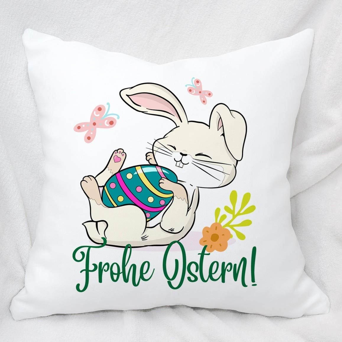 Kissen mit Spruch | Frohe Ostern! | Dekokissen mit Füllung