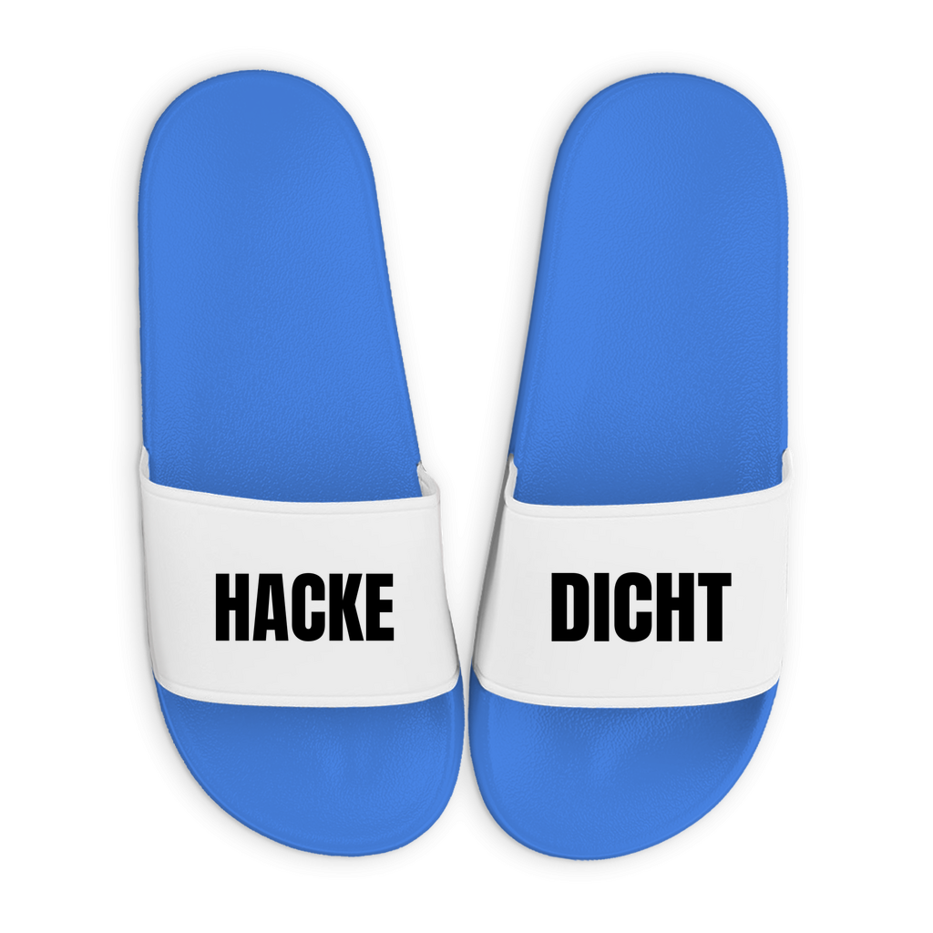 Badelatschen mit Motiv | HACKE DICHT | lustige Badesandalen in vielen Größen und Farben