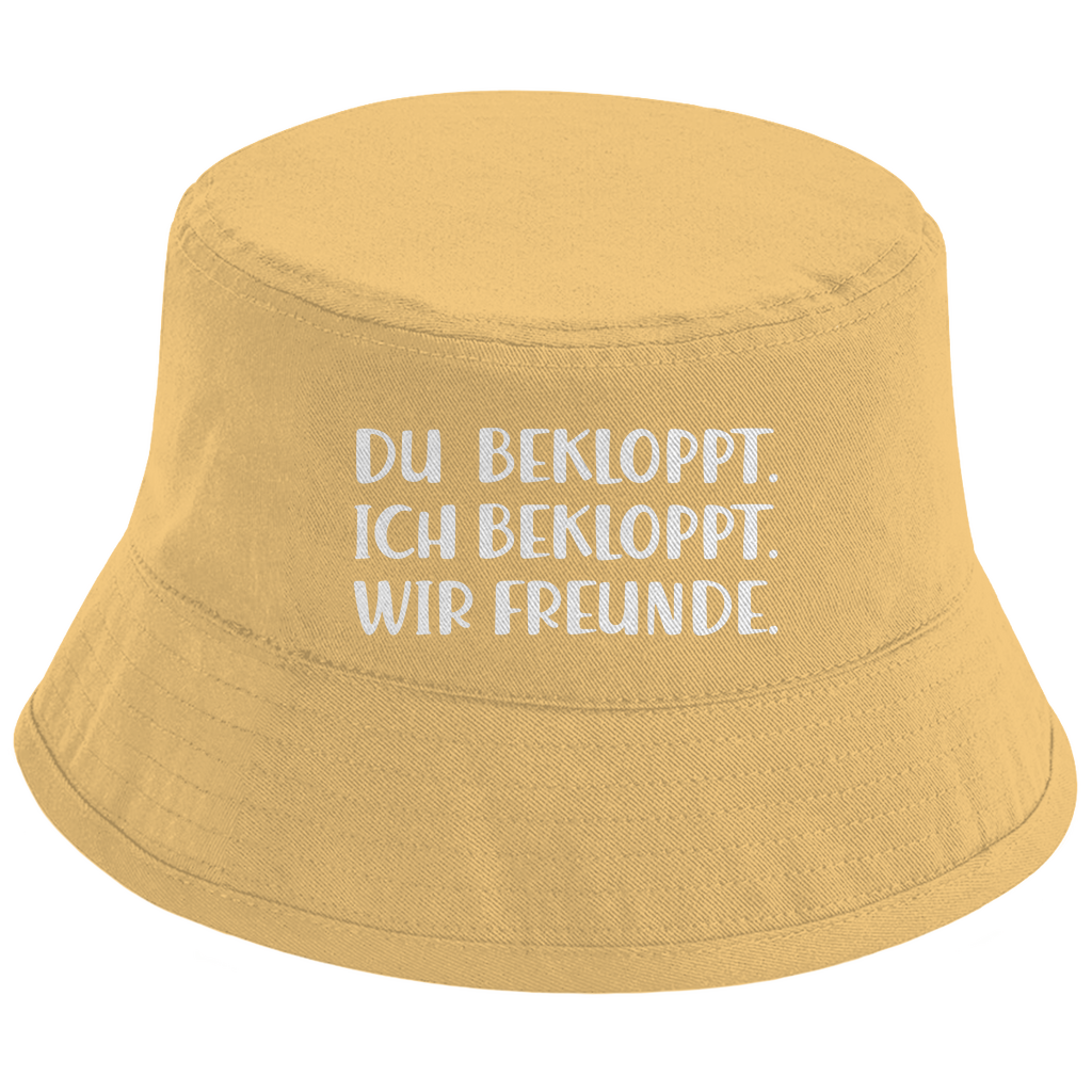 Bucket Hat mit Motiv | Bekloppt aber Freunde | Mallorca Hut für Feiern und Partys Sommerhut