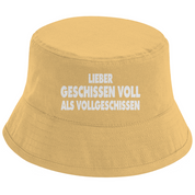 Bucket Hat mit Motiv | Lieber geschissen voll | Mallorca Hut für Feiern und Partys Sommerhut