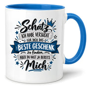 Herzbotschaft Tasse Geschenk Schatz Kaffeetasse für Freund Ehemann Teetasse