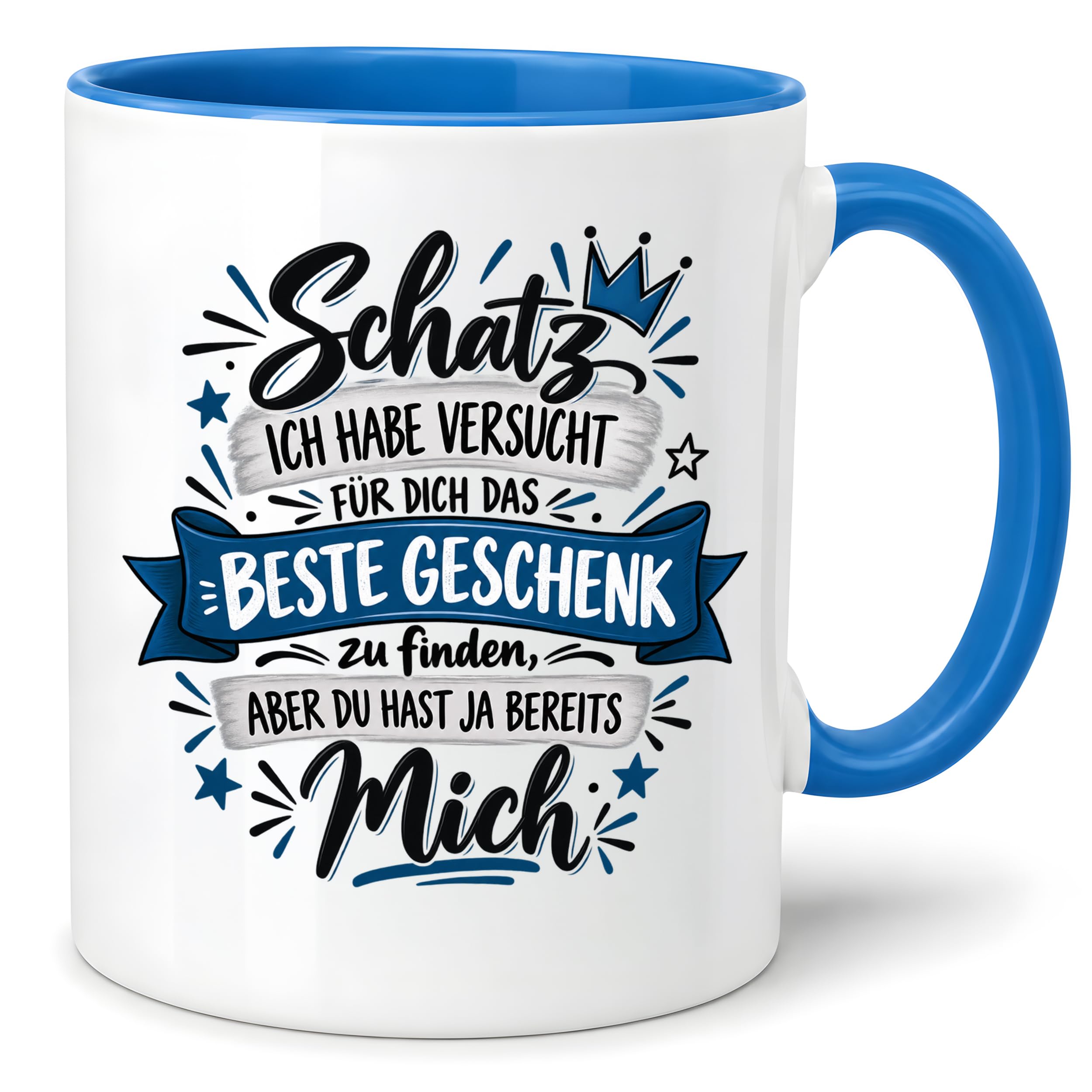 Herzbotschaft Tasse Geschenk Schatz Kaffeetasse für Freund Ehemann Teetasse