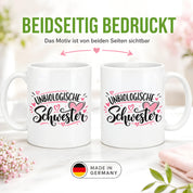 Herzbotschaft Tasse für beste Freundin Kaffeetasse Unbiologische Schwester