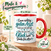 Herzbotschaft Tasse Kaffeetasse für Ärzte - Danke Geschenk für guten Arzt