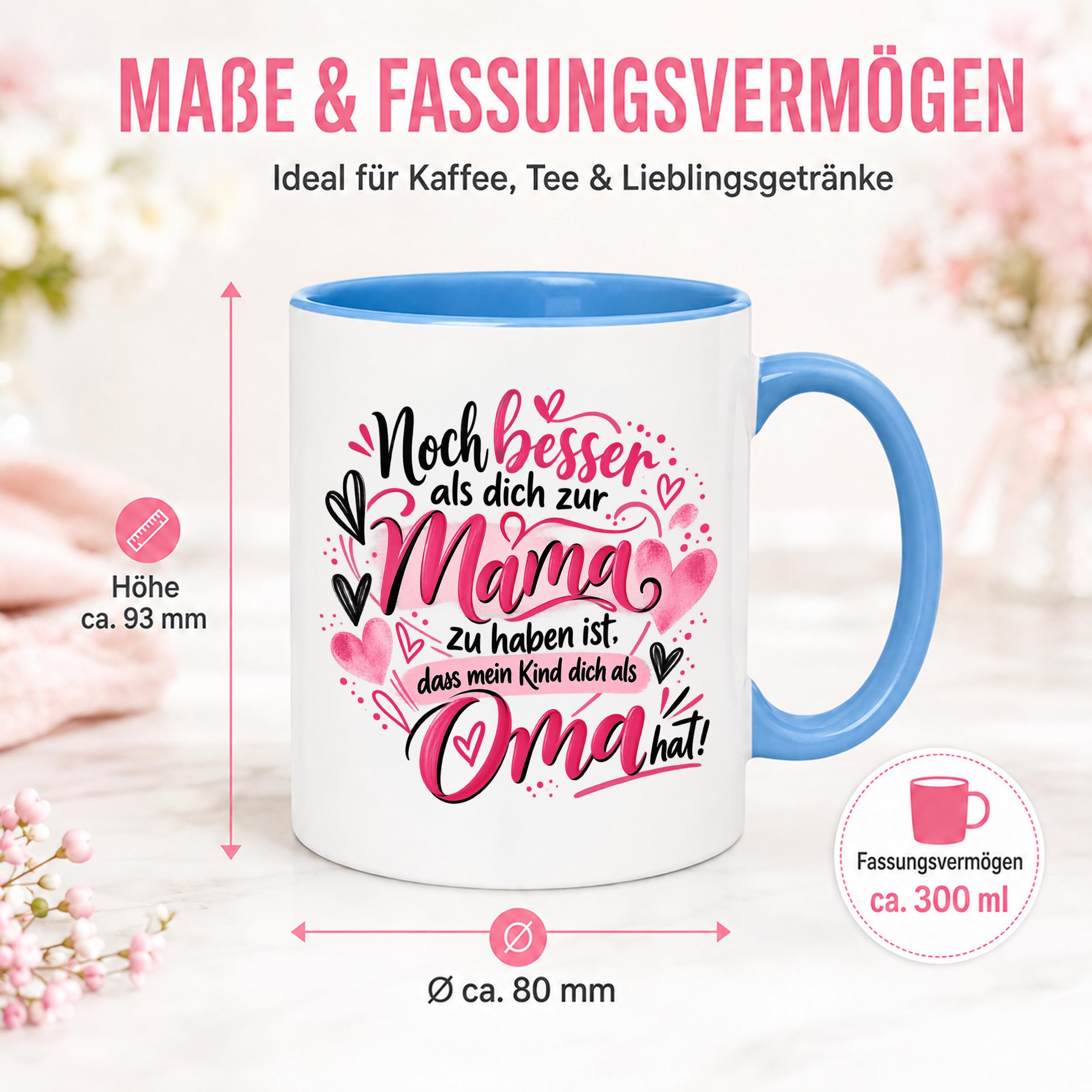 Kaffeetasse Geschenk für Oma Noch besser als dich als Mama zu haben