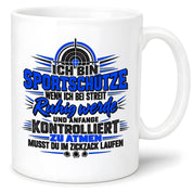 Herzbotschaft Sportschütze Tasse Geschenk für Schützenverein Kaffeetasse