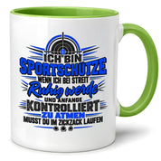 Herzbotschaft Sportschütze Tasse Geschenk für Schützenverein Kaffeetasse