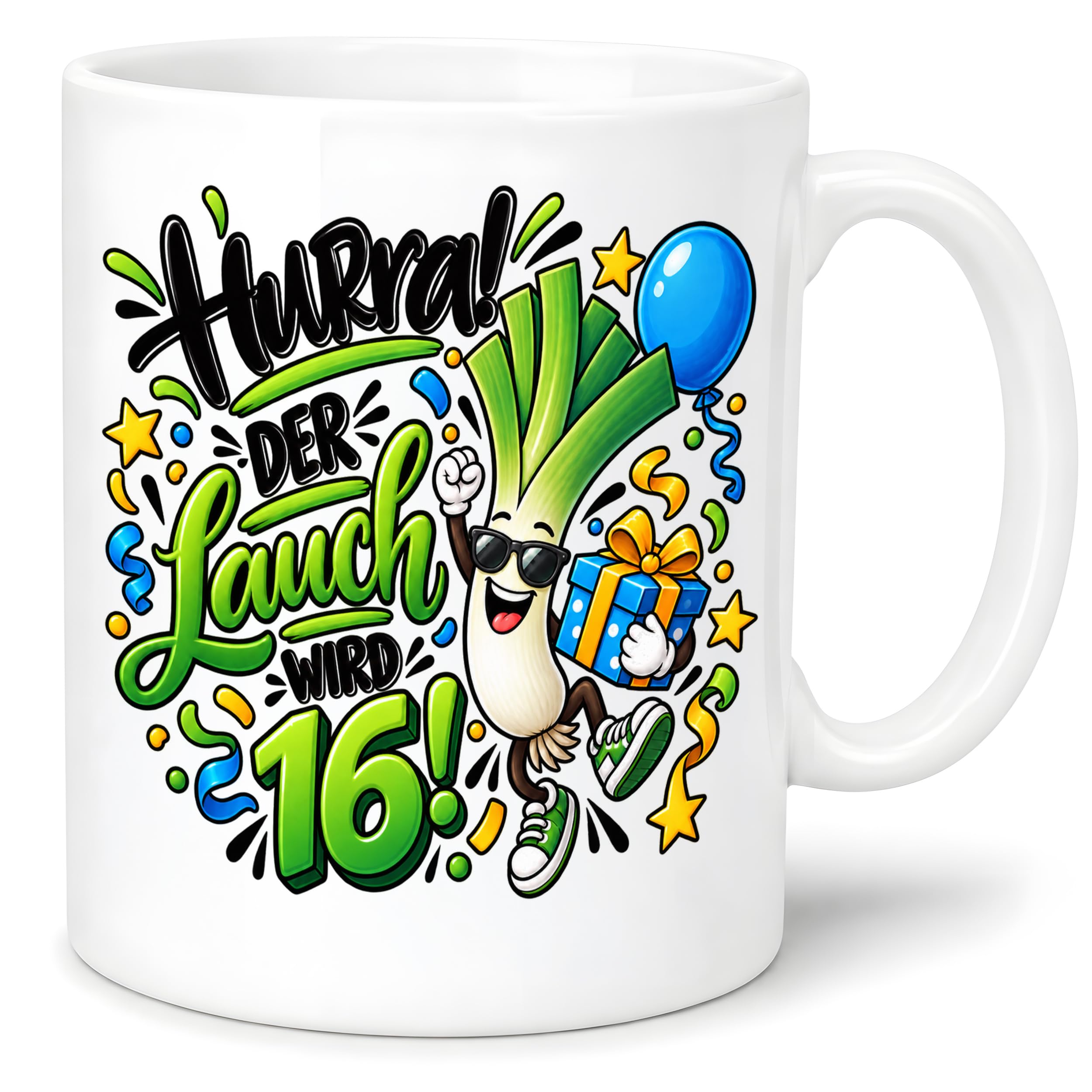 Herzbotschaft Tasse 16. Geburtstag – Kaffeetasse Geschenk für Jungen Mann