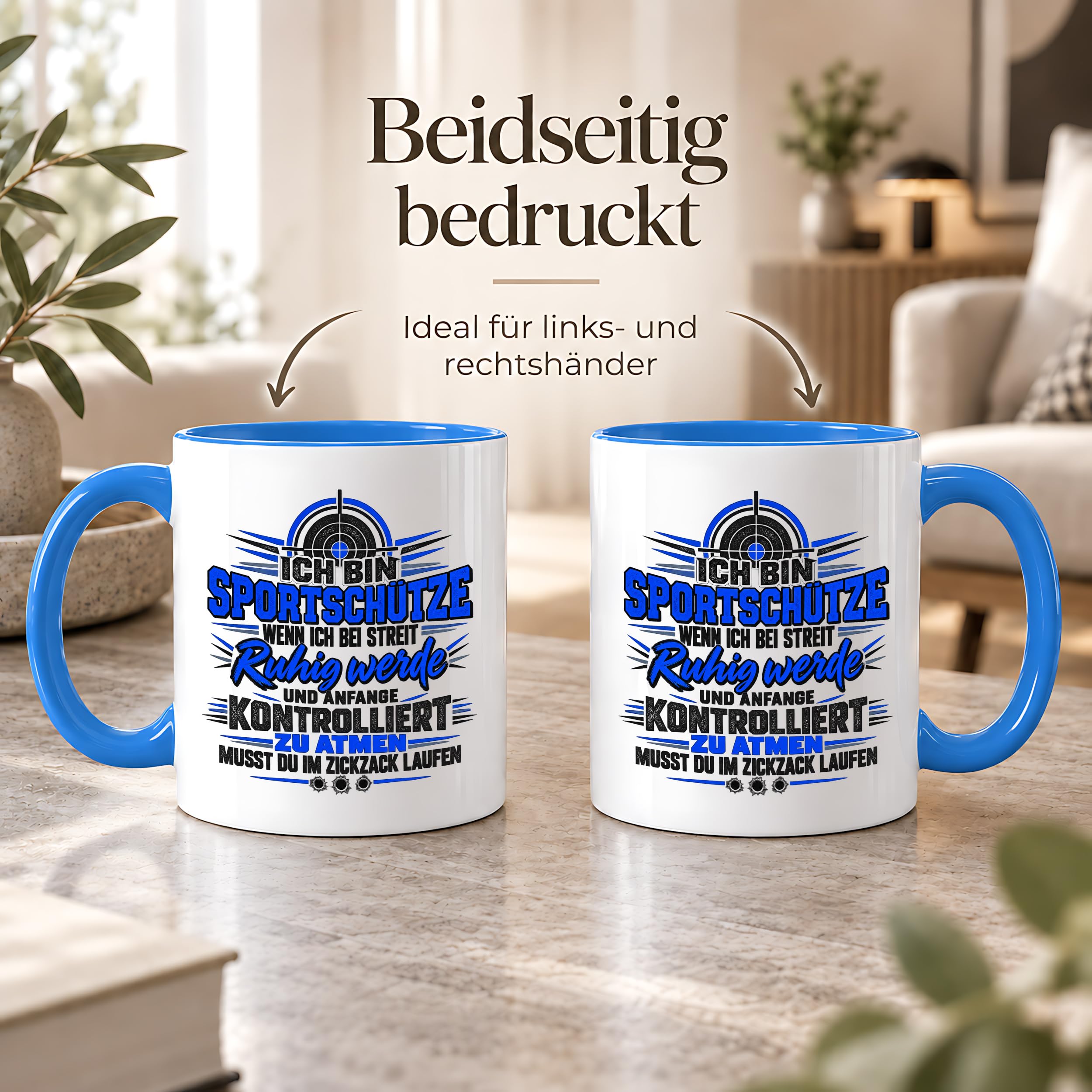 Herzbotschaft Sportschütze Tasse Geschenk für Schützenverein Kaffeetasse