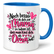 Herzbotschaft Tasse Geschenk Beste Oma der Welt Kaffeetasse